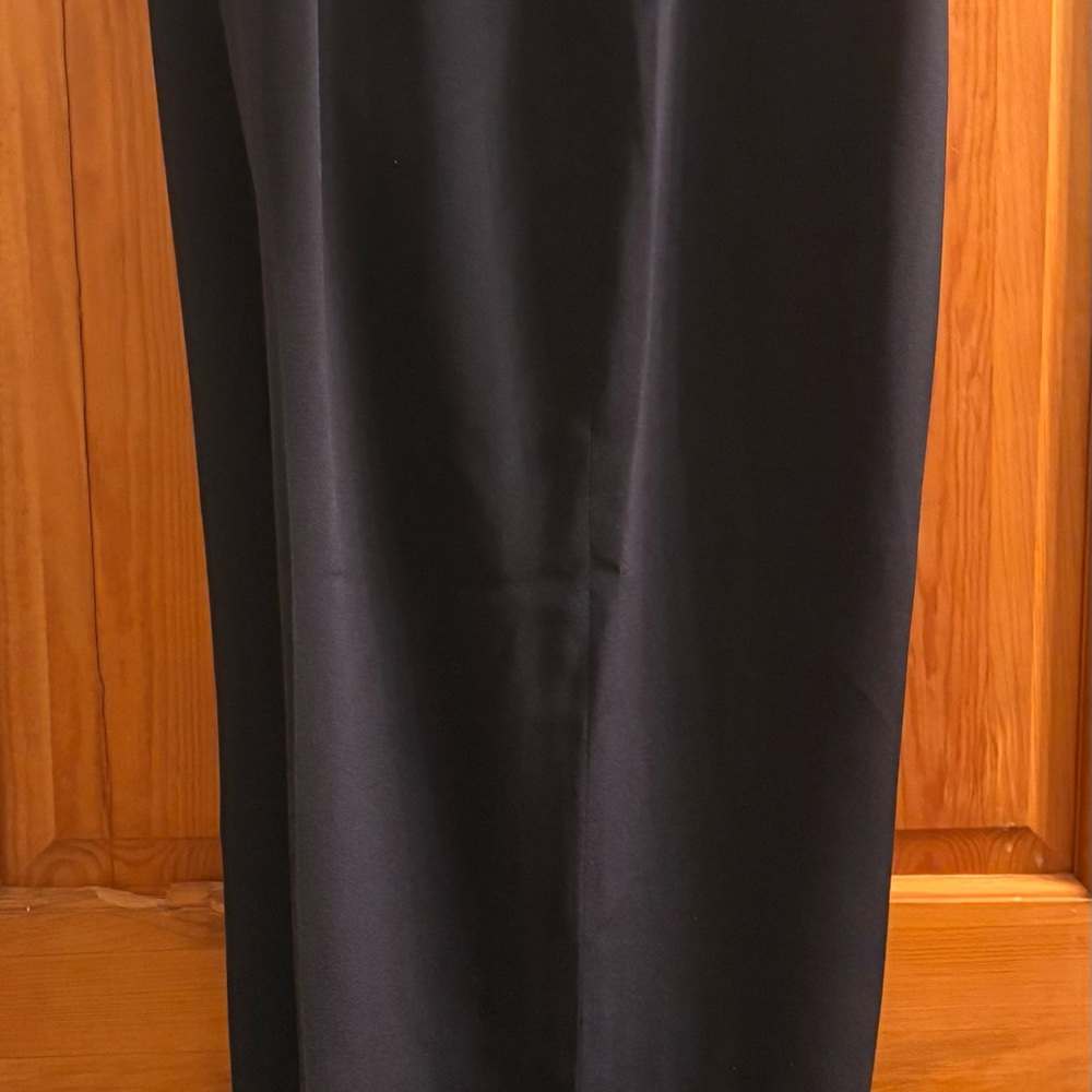 Talbots Midnight Black Wide Leg Trousers Silk